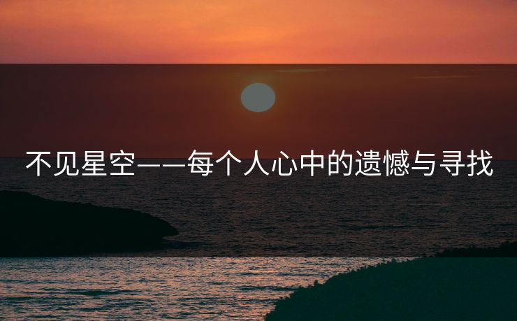 不见星空——每个人心中的遗憾与寻找